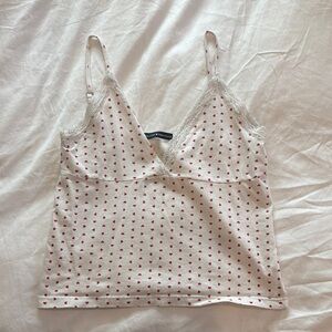 Brandy Melville Lace-Trimmed Heart Cami